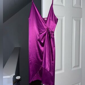NWT Main Strip Satin Tank Magenta Mini Dress Size Small